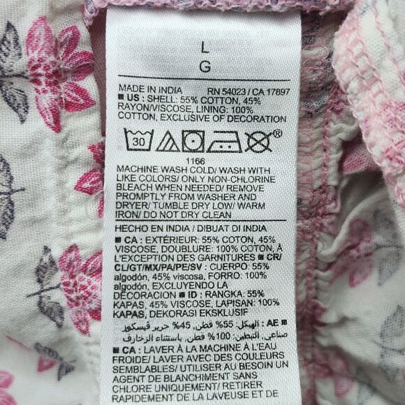 Old Navy Peasant Swing Dress Womens Large Pink Floral Tassels Cottagecore - Picture 10 of 12